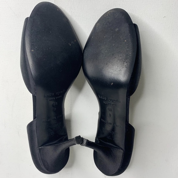 Kate Spade Chrisette Black Satin Open Toe Formal Heels - Size 8.5 - Picture 8 of 8